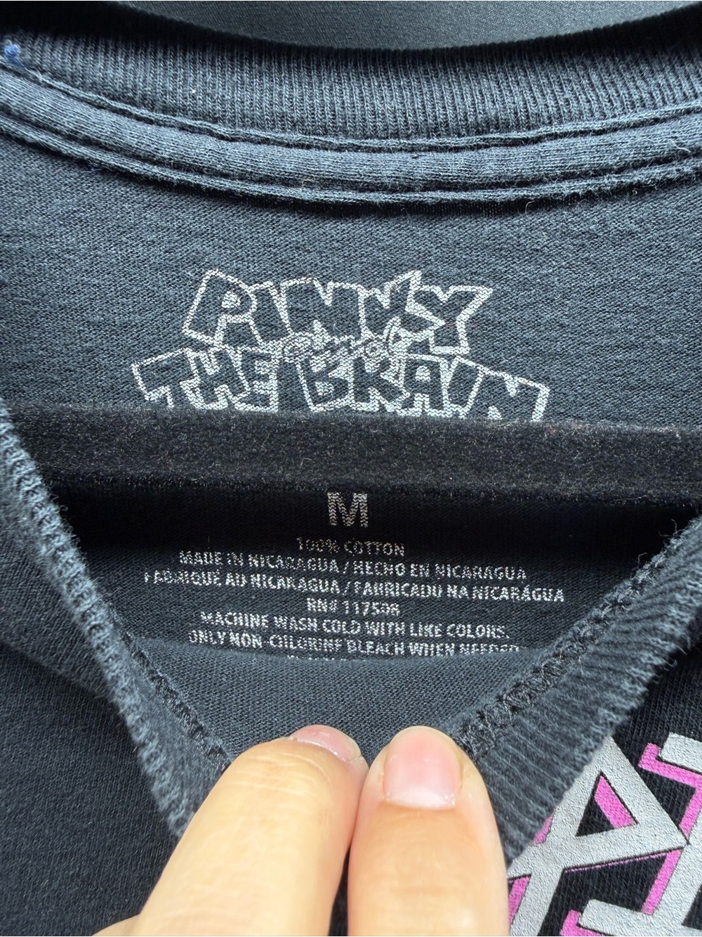 Black Pinky and the Brain  Graphic Long-Sleeve Tee Sz M (1aj) - Picture 2 of 3